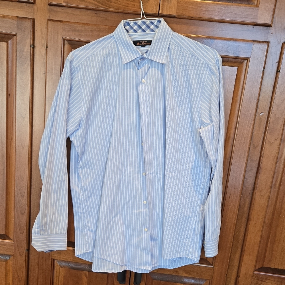 Ben Sherman Light Blue Striped Dress Shirt